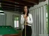 Latina tranny Fernanda Castro gets drilled on the pool table