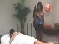 Obedient slave receives a sexy massage from his ts