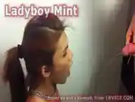 Pissed-On Ladyboy Gives Blowjob