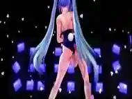 3D futanari dancing stroking her huge cock and cumming hard