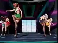 3D futanari with big boobs dancing with their cocks out