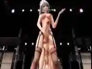 Anime trannies show off their huge cocks and they dance