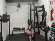 Big tits shemale fucked in the gym