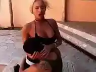 Blonde shemale goddess seduces a guy to fuck his tight ass nice and hard