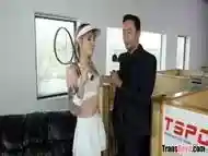 Busty tranny tennis player