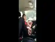 Chinese Tranny Jerk Herself Off in Car with Huge Dildo