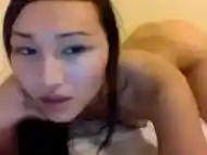 Cute Asian Ladyboy playing with her dick and with a sex