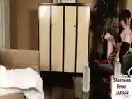 Cute japanese trans getting bum fucked