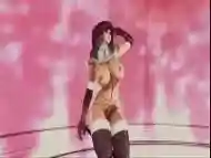 Futa with big boobs and cock dancing to the music