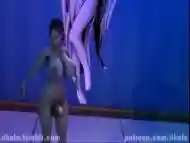 Futanari with huge cocks and big tits dancing and fucking