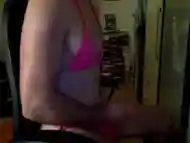 Jerking and cumming in pink bikini (crossdressing)