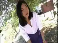 Lovely ladyboy Yuri Myeon masturbates