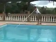 Redhead TGirl Gets Banged By Pool