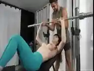 Sexy tattooed trans chick gets her sexy ass plowed hard by her hot gym trainer