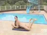 Shemale outdoor hot banging by pool