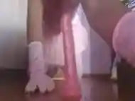 Sissy ballerina fucks herself