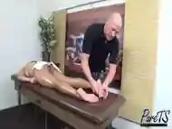 Slim tranny Vaniity receives a massage and an anal probing