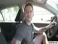 Super tight TS hitchhiker gets analed by the car driver