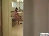 TS stepmom caught and screws the kitty of her perv stepdaughter