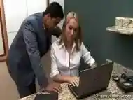 Tranny Sabrina and Alex have hot office sex