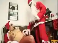 Tranny Santa gives the nasty guy a big and hard surprise gift deep in his ass