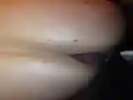 Tranny takes a giant black dick up her ass POV