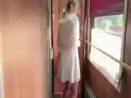 Tv drilled girlfriend in the train while no one sees