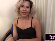 Classy black trans queen solo jerking session