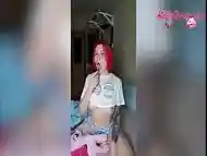 Red-haired Passion Fondles Her Wet Vagina On Camera