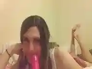 Brunette Dildo Blowjob