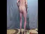 Busy-Bottom Dances in Sexy Fishnet and Panties