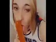 Cute Cheerleader Strokes and Sucks