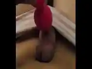 Femboy playing with toy and cumming