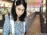 Fucking the pretty waitress DaniTheCutie in the weird Asian Diner feels nice