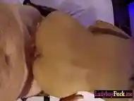 Horny shemale Kitty swallowed whole thick penis before hardcore ass fucking