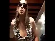 Jade In A Sexy Dress Getting Off