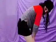 Mini skirt ladyboy cheerleader sexy uniform