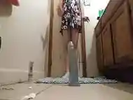 Riding my dildo in a dress