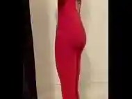 Round ass teen in little red dress