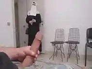 She is SHOCKED !!! Dickflash to a Muslim Hijab woman in the hospital waiting room.