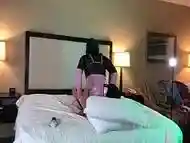 Tgirl in Chastity Fucked Reverse Cowgirl