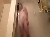 Tgirl shower scene showing ass off