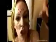 Tranny wants to swallow jizz