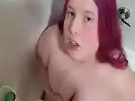 Trans BBW POV piss drinking and cum swallow