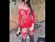 Travesti se masturba na rua de sao paulo