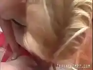 blonde ts is a blowjob expert