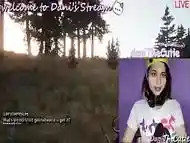 streamer tgirl DaniTheCutie gets tipped by a viewer to show her boobs and fuck herself live during her stream