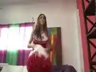 Brunette shemale gets rammed in hardcore fashion