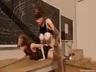 Shemale teacher fucks hardcore with her female student in cartoons