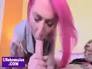 Alternative tranny smoking before anal